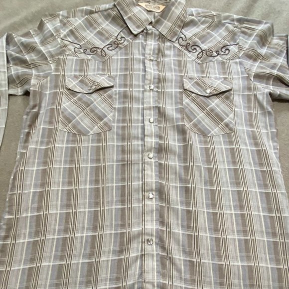 HOOT SPAH Western Shirt Vintage Embroidered Pearl Snap Mens Large - Picture 3 of 10